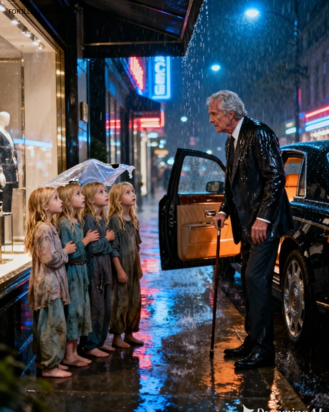 A Millionaire Spending His Final Days Spots Four Street Girls Shivering in the Rain — He Takes Them In, but When the Machines Begin to Fail, What They Do Next Stuns the Entire Medical Team