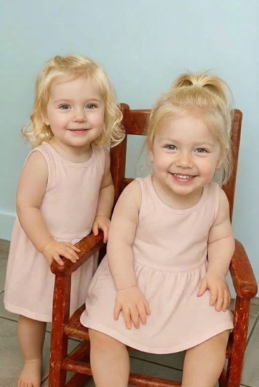 Young Woman puts both daughters inside the fir… See more