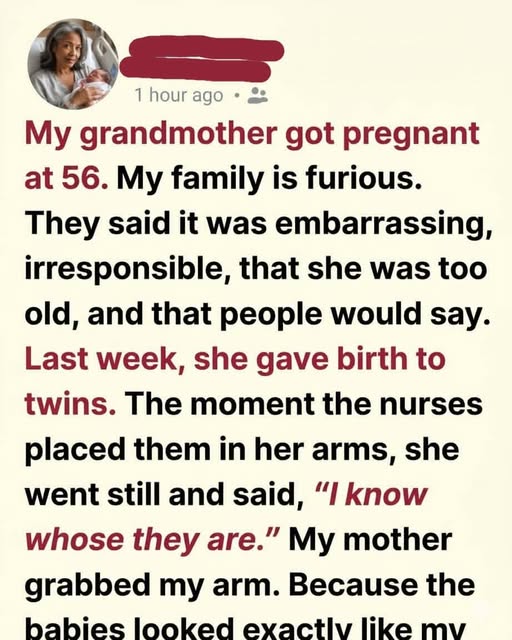 MY 56-YEAR-OLD GRANDMOTHER ANNOUNCED SHE WAS PREGNANT — AND MY FAMILY TREATED IT LIKE A DISASTER UNTIL THE DAY THE